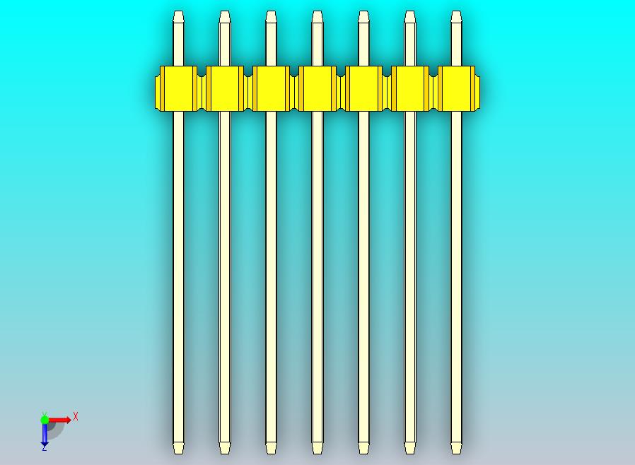 DS1021排针 黄色 1x07p 100mil 类型19 版本1.0.zip