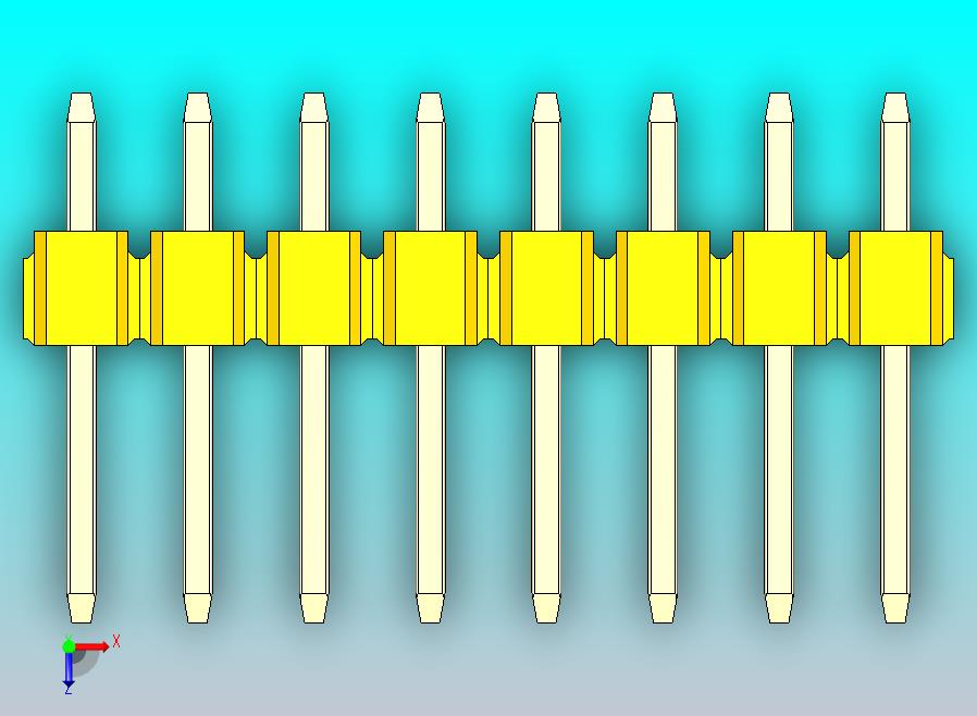 DS1021排针 黄色 1x08p 100mil 类型1 版本1.0.zip
