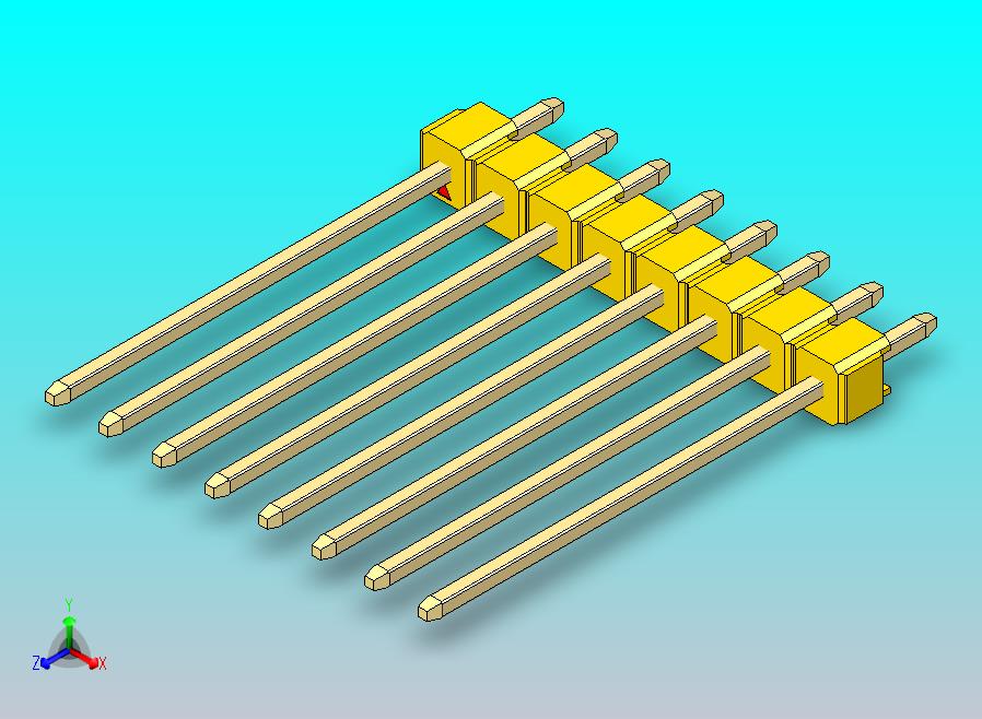 DS1021排针 黄色 1x08p 100mil 类型19 版本1.0.zip