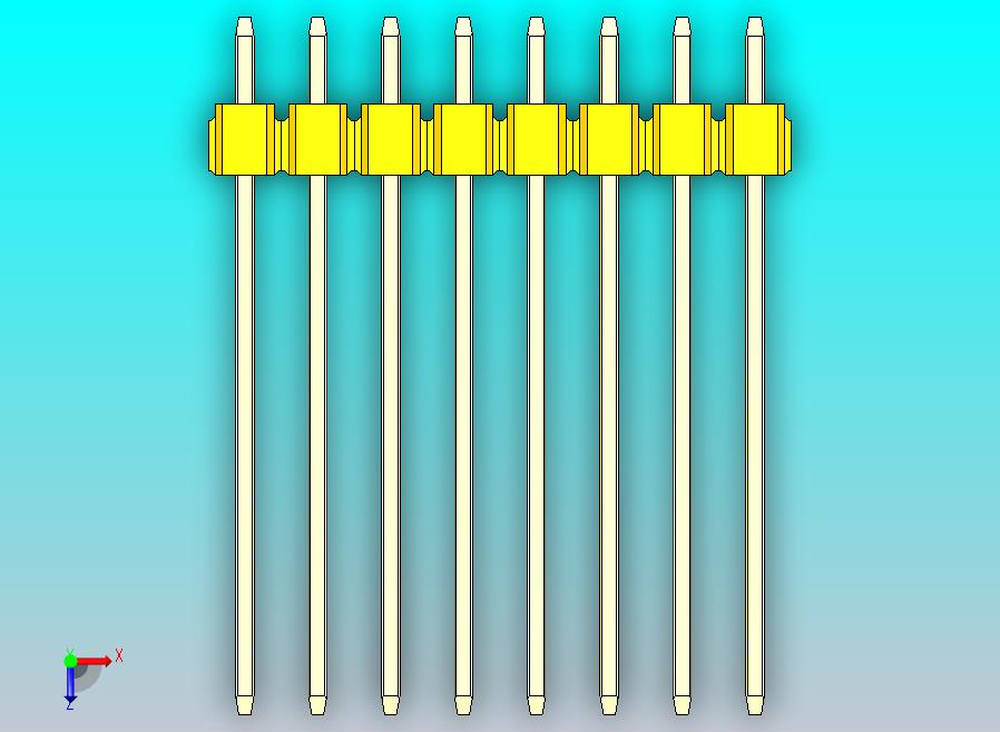 DS1021排针 黄色 1x08p 100mil 类型19 版本1.0.zip