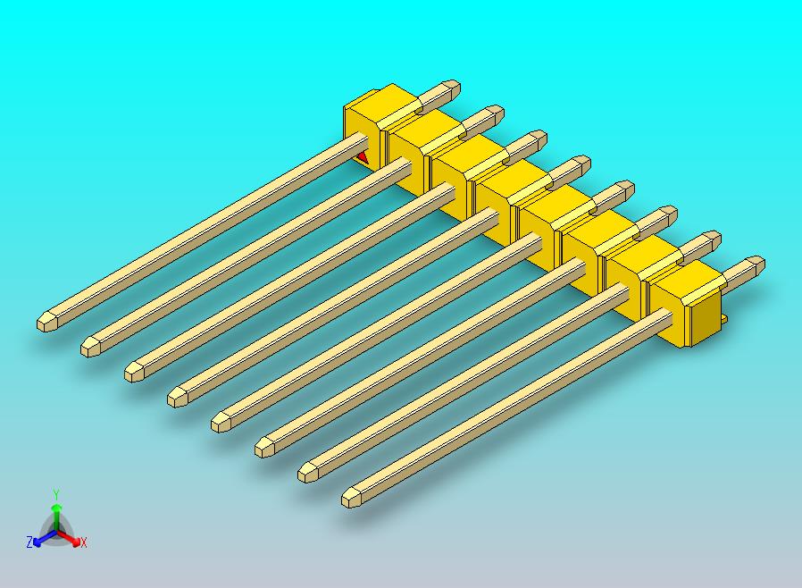 DS1021排针 黄色 1x08p 100mil 类型19 版本1.0.zip