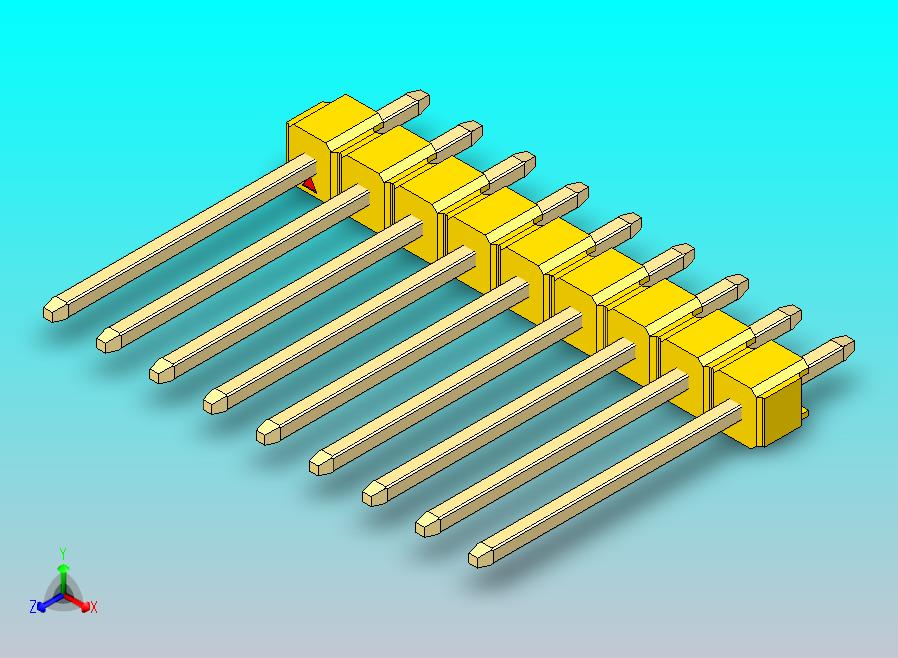 DS1021排针 黄色 1x09p 100mil 类型5 版本1.0.zip