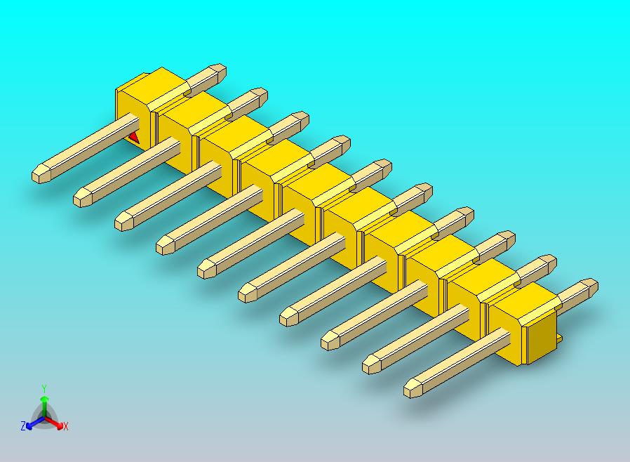 DS1021排针 黄色 1x10p 100mil 类型1 版本1.0.zip