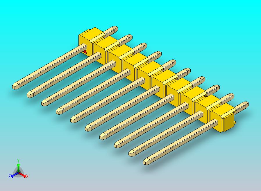 DS1021排针 黄色 1x10p 100mil 类型5 版本1.0.zip