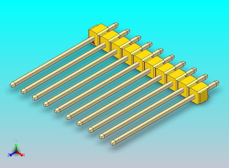 DS1021排针 黄色 1x10p 100mil 类型19 版本1.0.zip