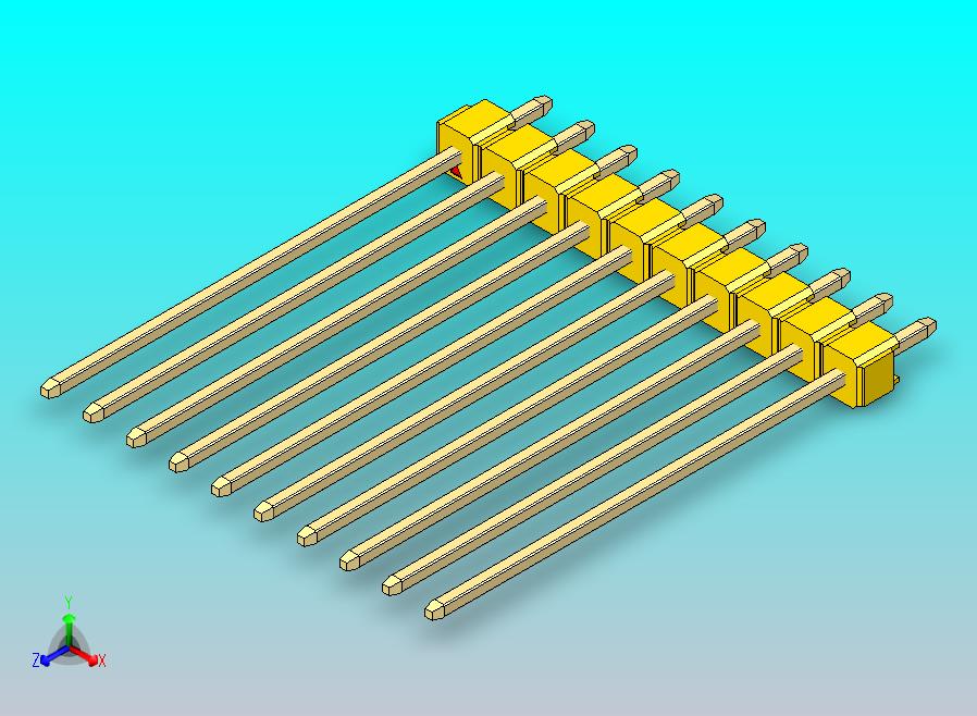 DS1021排针 黄色 1x10p 100mil 类型43 版本1.0.zip