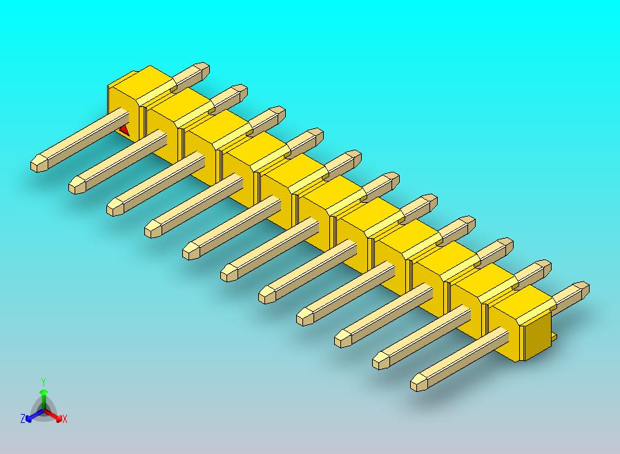 DS1021排针 黄色 1x11p 100mil 类型1 版本1.0.zip
