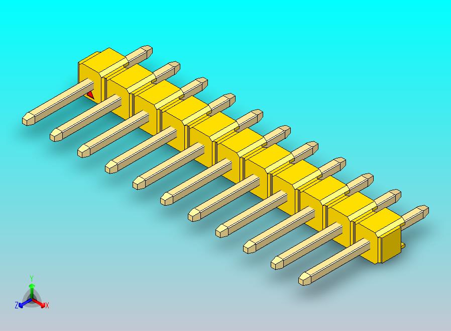 DS1021排针 黄色 1x11p 100mil 类型1 版本1.0.zip