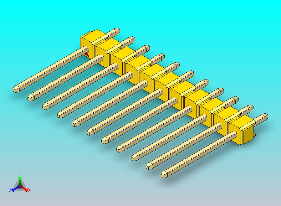 DS1021排针 黄色 1x11p 100mil 类型5 版本1.0.zip