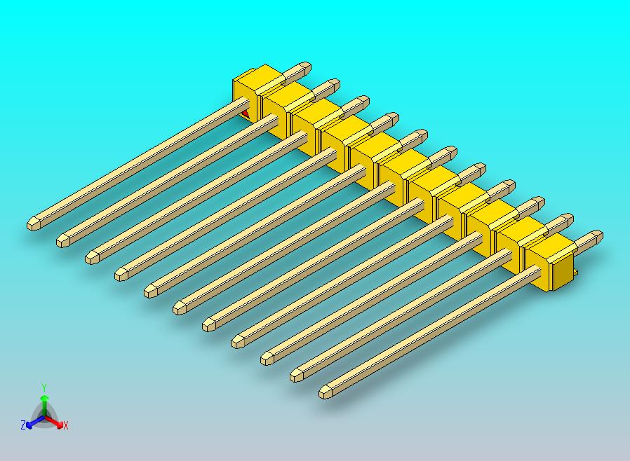 DS1021排针 黄色 1x11p 100mil 类型19 版本1.0.zip