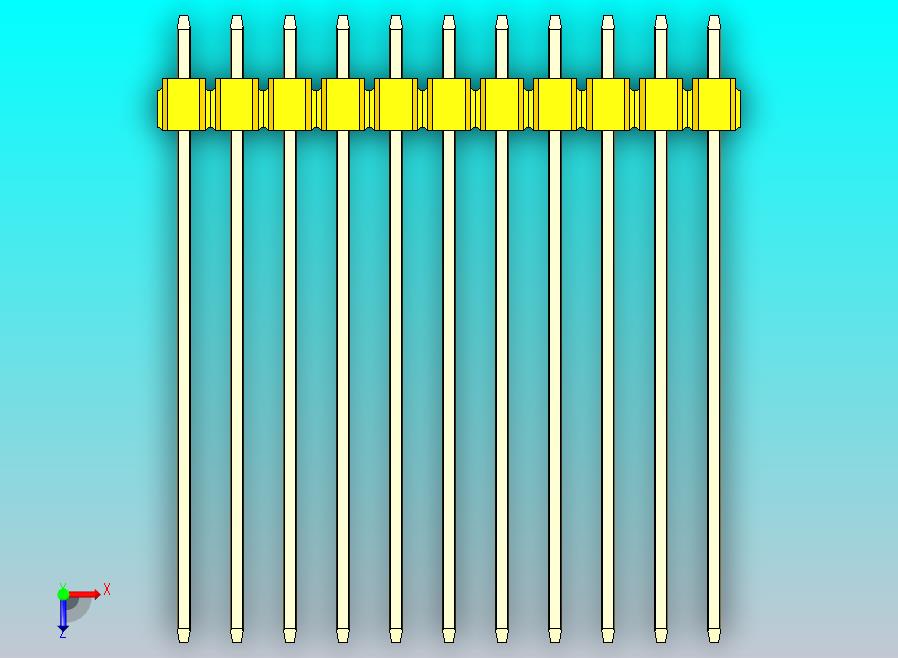 DS1021排针 黄色 1x11p 100mil 类型43 版本1.0.zip