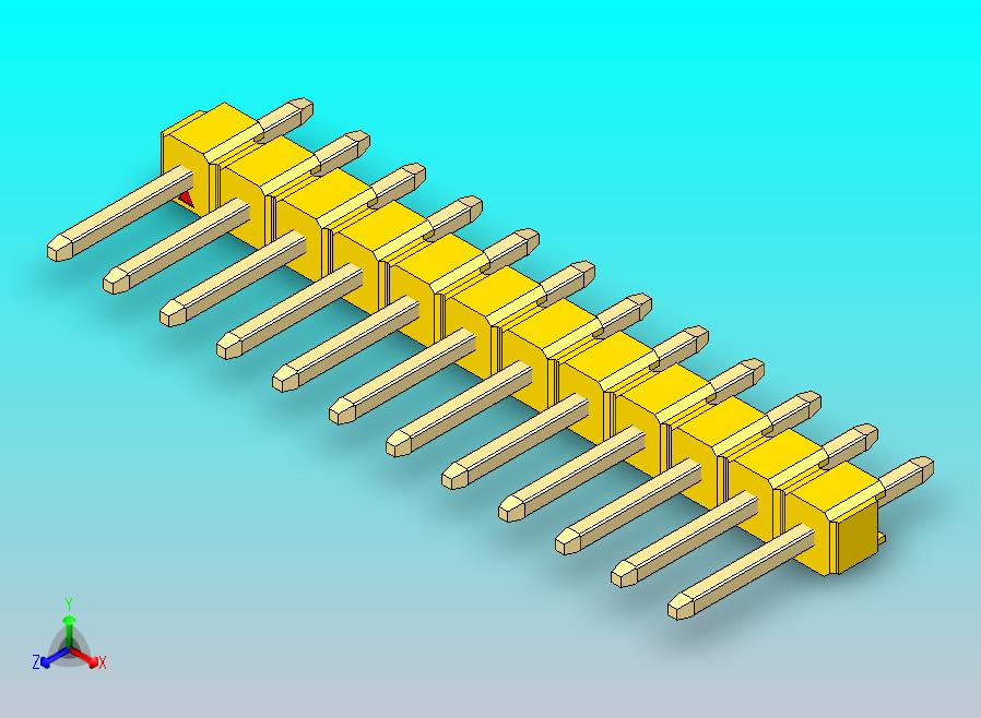 DS1021排针 黄色 1x12p 100mil 类型1 版本1.0.zip