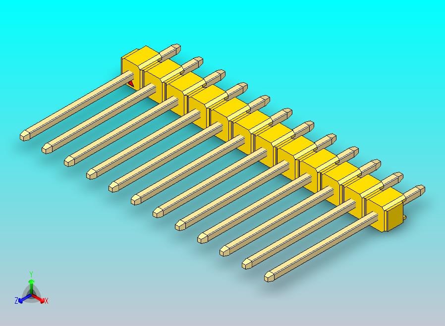 DS1021排针 黄色 1x12p 100mil 类型5 版本1.0.zip