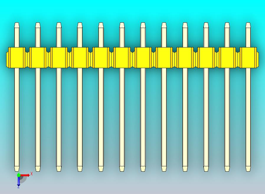 DS1021排针 黄色 1x12p 100mil 类型5 版本1.0.zip