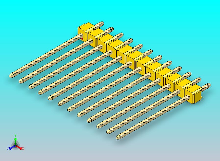 DS1021排针 黄色 1x12p 100mil 类型19 版本1.0.zip