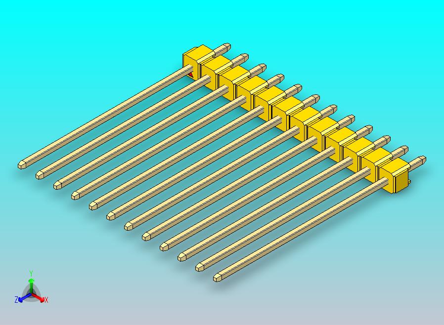 DS1021排针 黄色 1x12p 100mil 类型43 版本1.0.zip