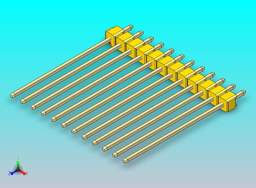 DS1021排针 黄色 1x12p 100mil 类型43 版本1.0.zip