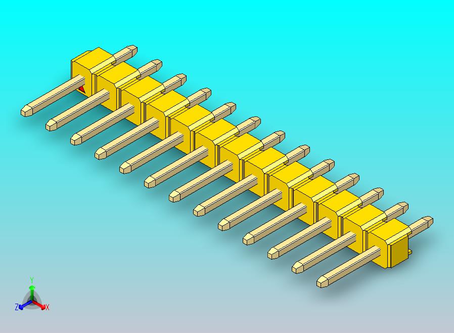 DS1021排针 黄色 1x13p 100mil 类型1 版本1.0.zip
