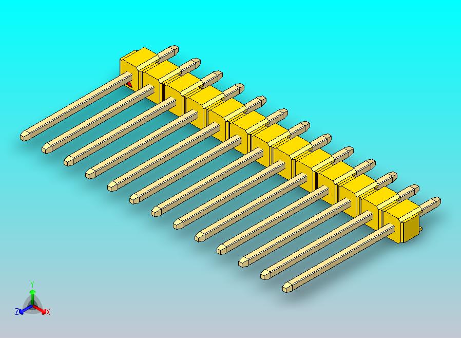 DS1021排针 黄色 1x13p 100mil 类型5 版本1.0.zip