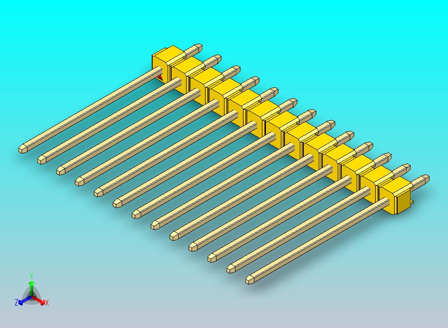 DS1021排针 黄色 1x13p 100mil 类型19 版本1.0.zip