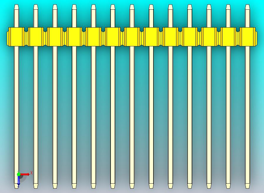 DS1021排针 黄色 1x13p 100mil 类型19 版本1.0.zip