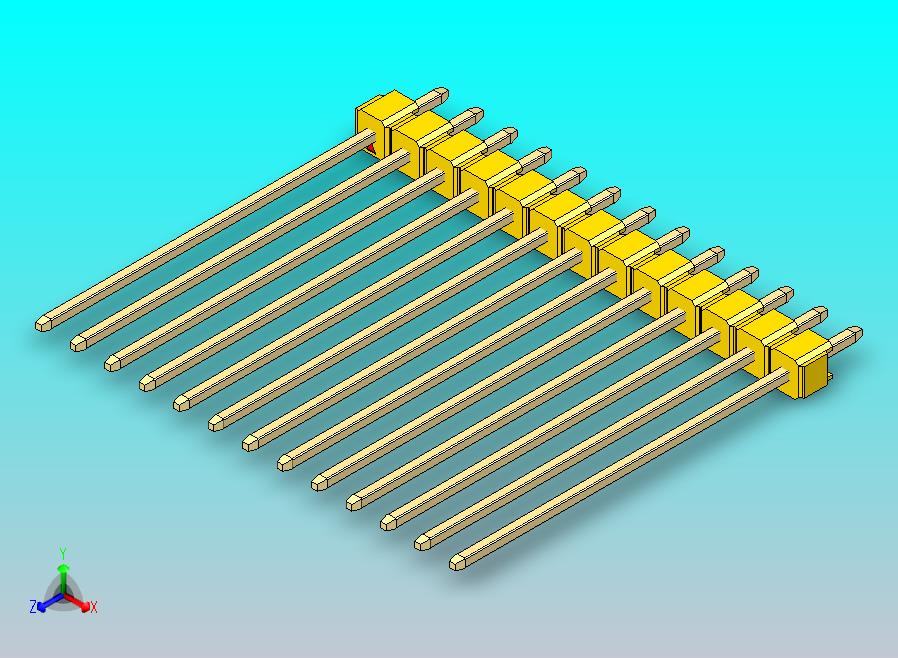 DS1021排针 黄色 1x13p 100mil 类型43 版本1.0.zip