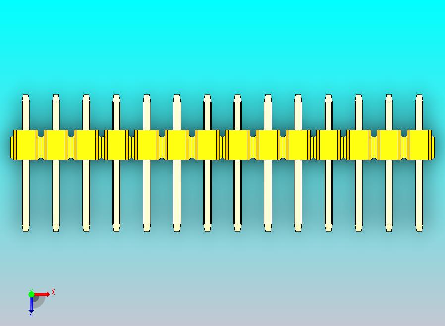 DS1021排针 黄色 1x14p 100mil 类型1 版本1.0.zip