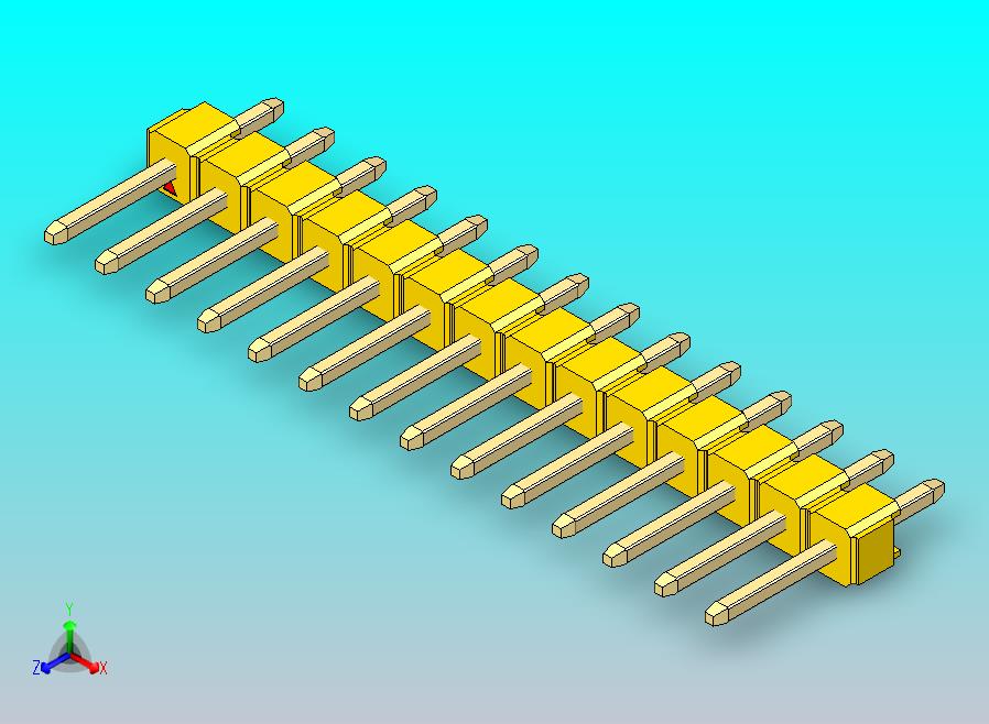 DS1021排针 黄色 1x14p 100mil 类型1 版本1.0.zip