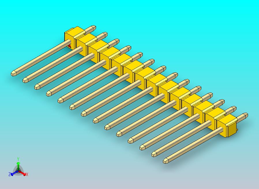 DS1021排针 黄色 1x14p 100mil 类型5 版本1.0.zip
