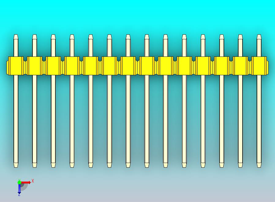 DS1021排针 黄色 1x14p 100mil 类型5 版本1.0.zip
