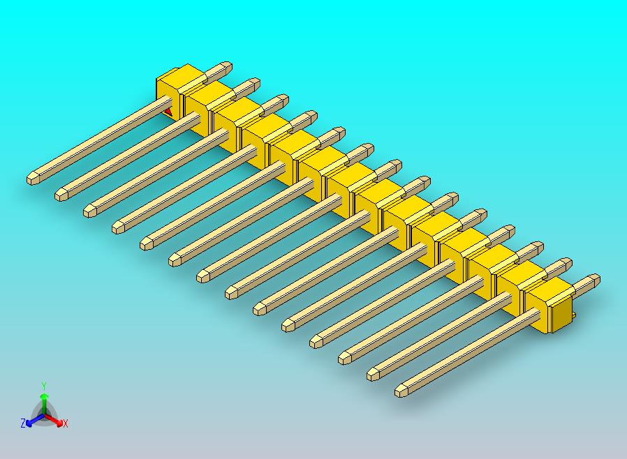 DS1021排针 黄色 1x14p 100mil 类型5 版本1.0.zip