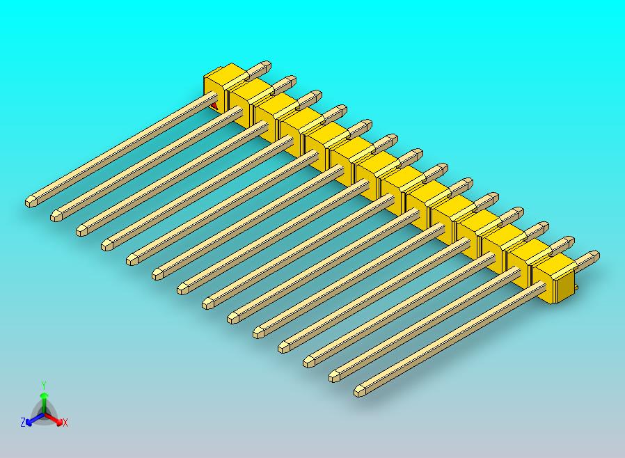 DS1021排针 黄色 1x14p 100mil 类型19 版本1.0.zip