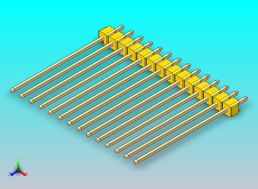 DS1021排针 黄色 1x14p 100mil 类型43 版本1.0.zip