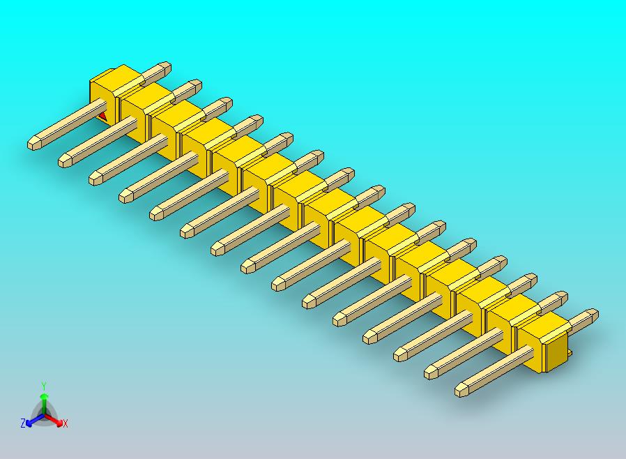 DS1021排针 黄色 1x15p 100mil 类型1 版本1.0.zip