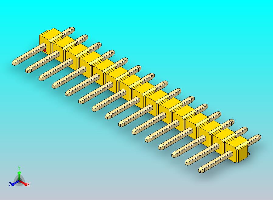 DS1021排针 黄色 1x15p 100mil 类型1 版本1.0.zip