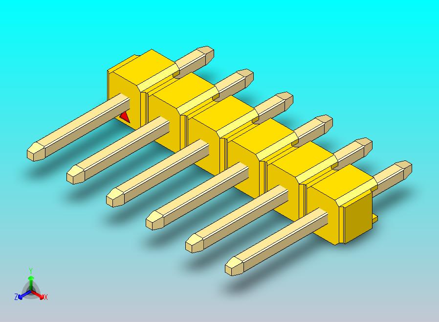 DS1021排针 黄色 1x06p 100mil 类型1 版本1.0.zip
