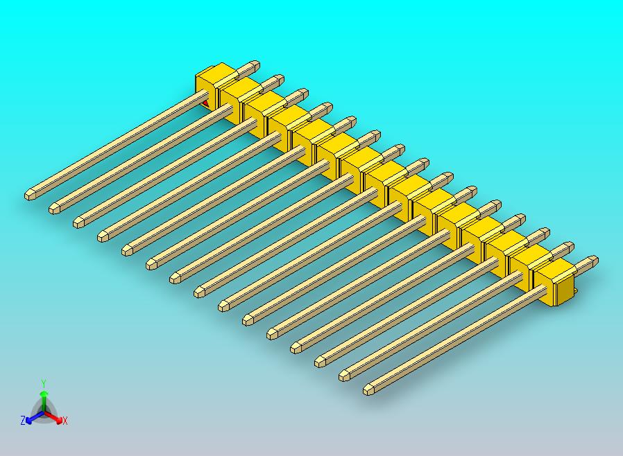 DS1021排针 黄色 1x15p 100mil 类型19 版本1.0.zip