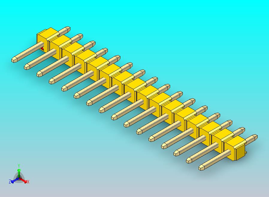 DS1021排针 黄色 1x16P 100mil 类型1 版本1.0.zip