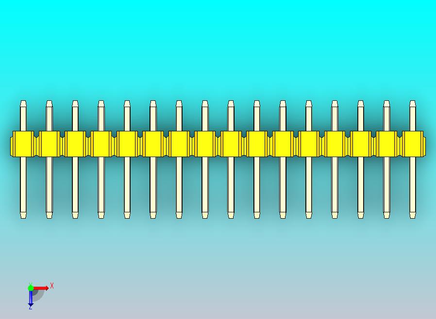 DS1021排针 黄色 1x16P 100mil 类型1 版本1.0.zip
