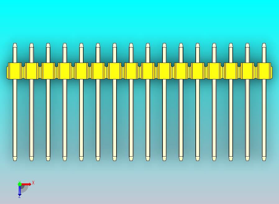 DS1021排针 黄色 1x16p 100mil 类型5 版本1.0.zip