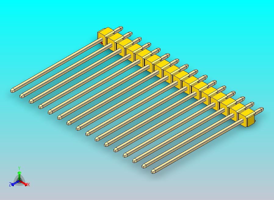 DS1021排针 黄色 1x16P 100mil 类型43 版本1.0.zip