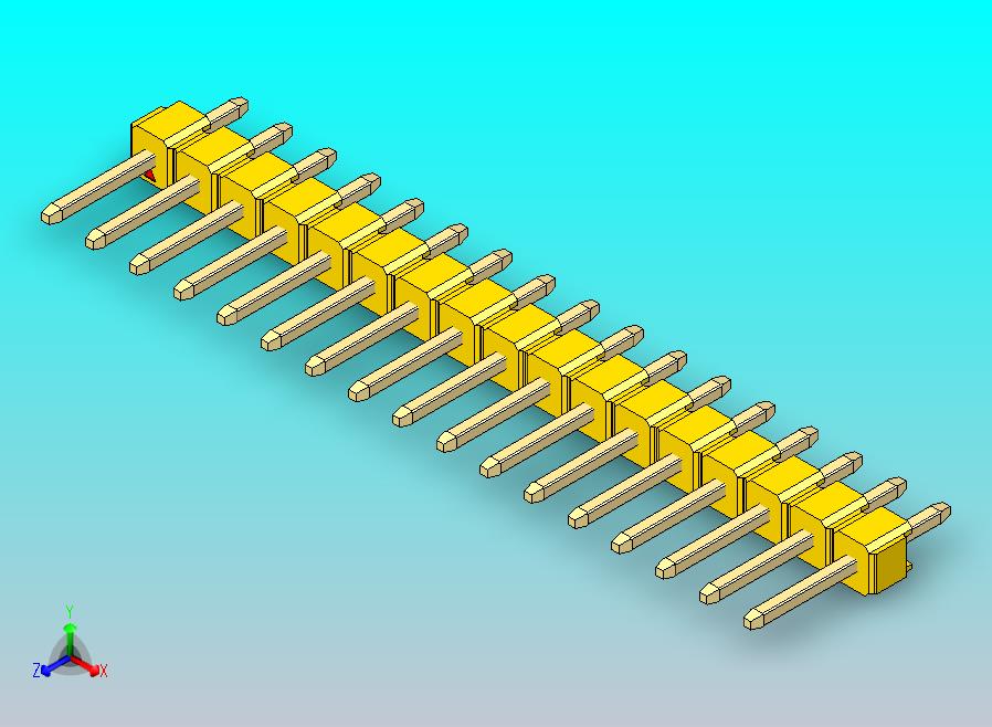 DS1021排针 黄色 1x17p 100mil 类型1 版本1.0.zip