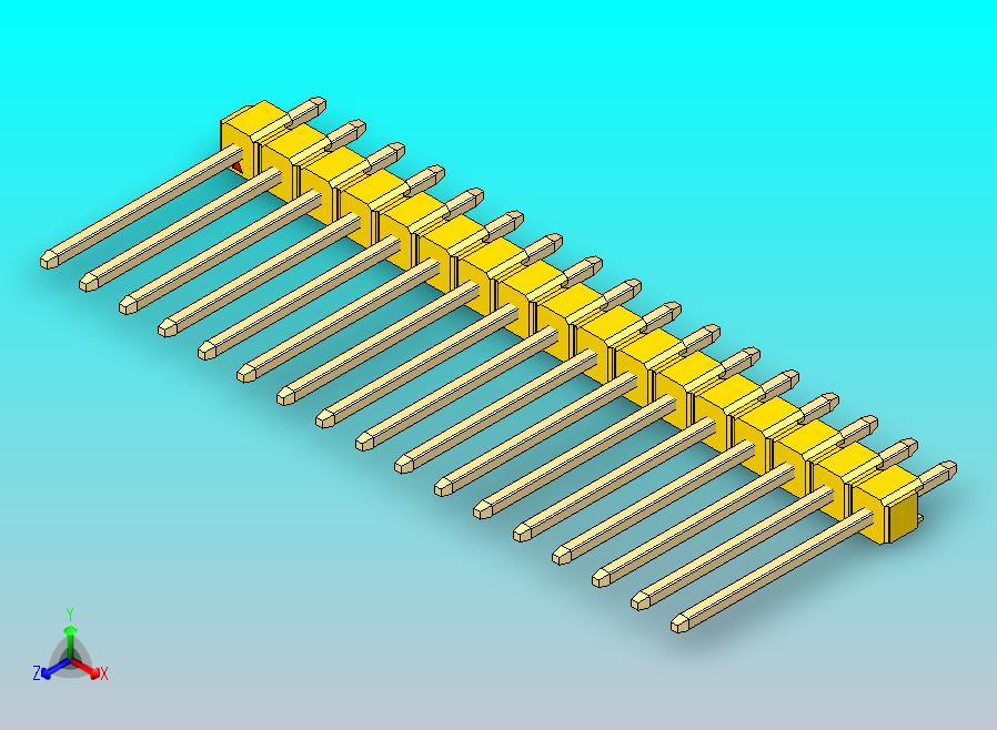DS1021排针 黄色 1x17p 100mil 类型5 版本1.0.zip