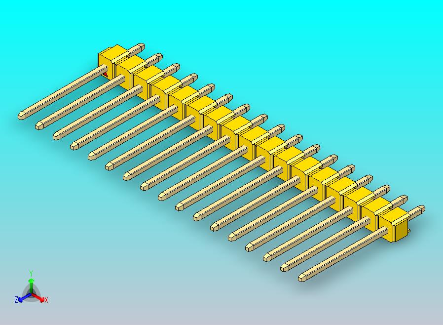 DS1021排针 黄色 1x17p 100mil 类型5 版本1.0.zip