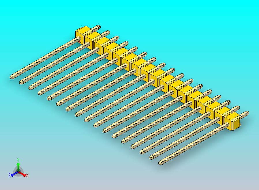 DS1021排针 黄色 1x17p 100mil 类型19 版本1.0.zip
