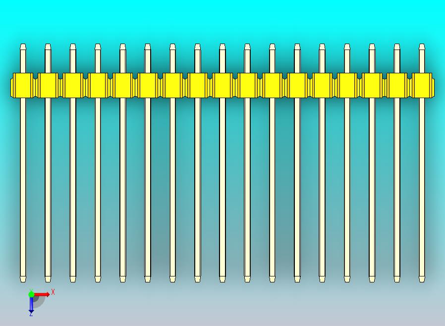 DS1021排针 黄色 1x17p 100mil 类型19 版本1.0.zip