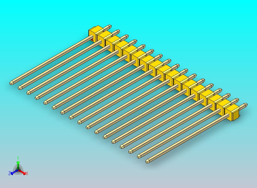 DS1021排针 黄色 1x17p 100mil 类型43 版本1.0.zip