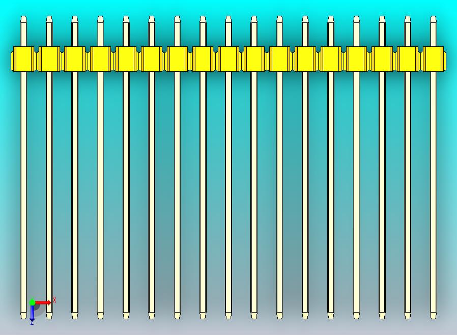 DS1021排针 黄色 1x17p 100mil 类型43 版本1.0.zip