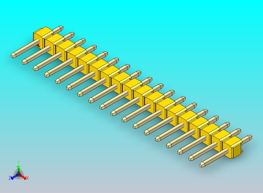 DS1021排针 黄色 1x18p 100mil 类型1 版本1.0.zip