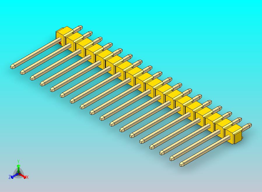 DS1021排针 黄色 1x18p 100mil 类型5 版本1.0.zip